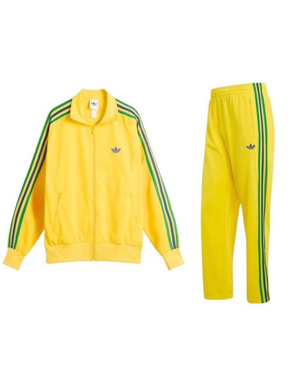 Adidas Originals Firebird Track Suit Jacket & Pants YELLOW Blue/Green MEDIUM M